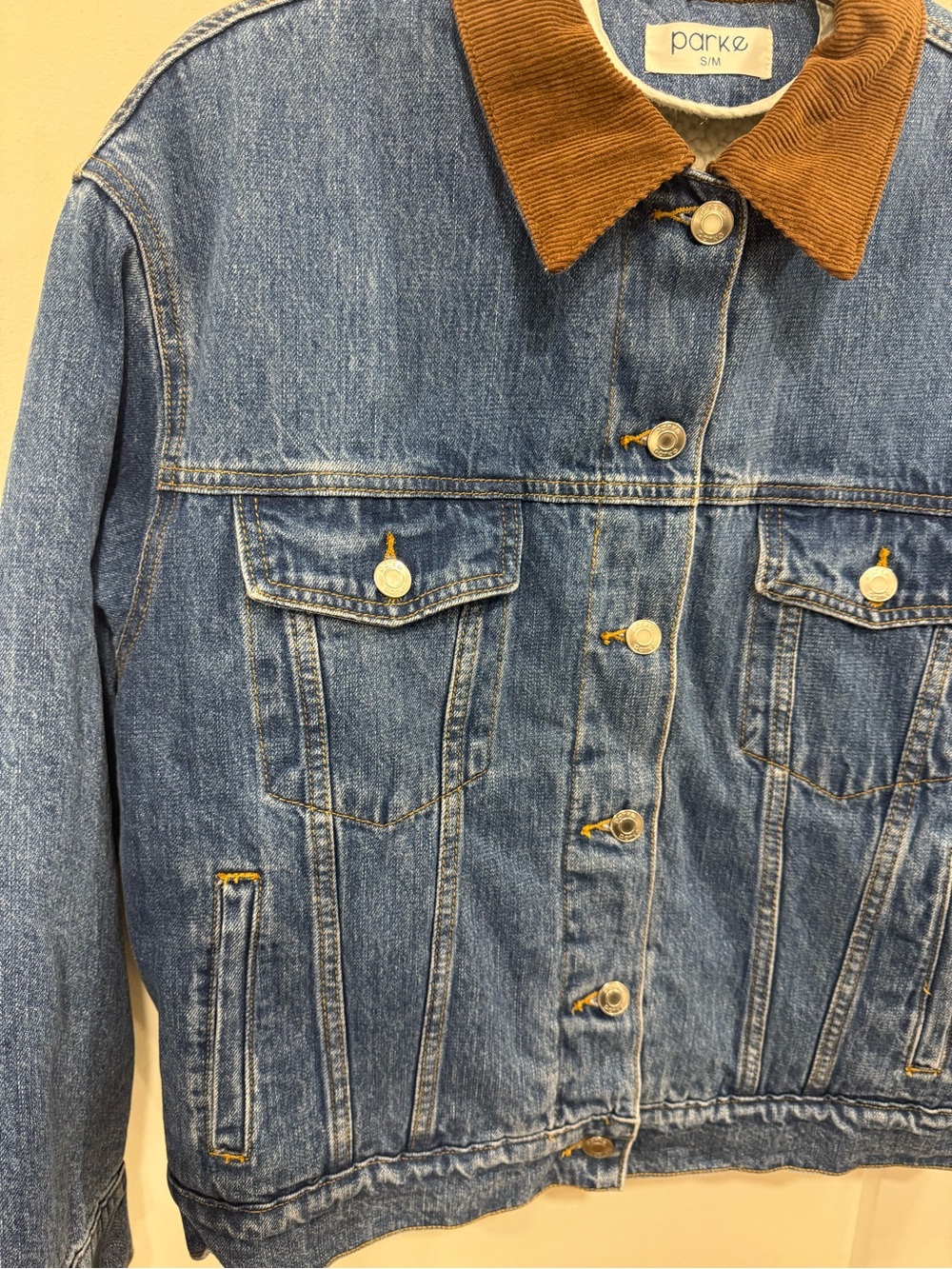 Parke Oversized Sherpa Lined Denim Jacket - Picture 5 of 7